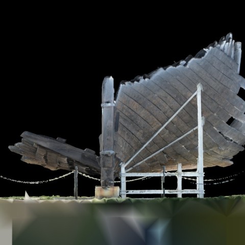 Powiększ obraz: Render modelu fotogrametrycznego - widok aksonometryczny od strony dziobu