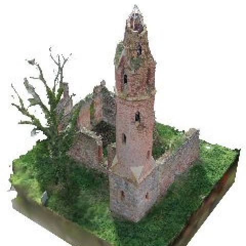 Powiększ obraz: Render modelu fotogrametrycznego - widok ogólny z zewnątrz